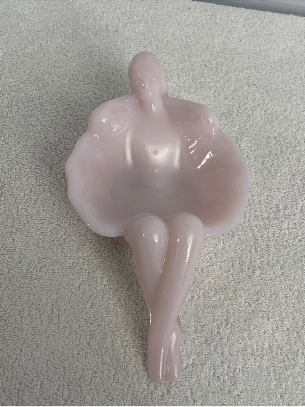 Mosser Glass Pink Crown Tuscan Bathing Beauty Nude Lady Soap Dish Bowl USA - Picture 5 of 12